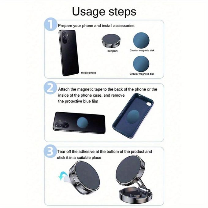 Autotelefoonhouder, Mobiele Magneet Telefoonhouder/Auto Accessoires/Verbeterde Versie/Verstelbare Horizontale en Verticale Telefoonhouder, Multifunctioneel Magnetisch one-size gray
