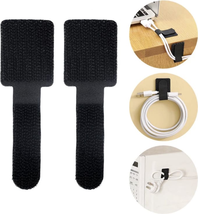 Cabantis Klittenband-Plakkers - Kabel Organiser - Kabelhouder – Kabelbinders 10 stuks