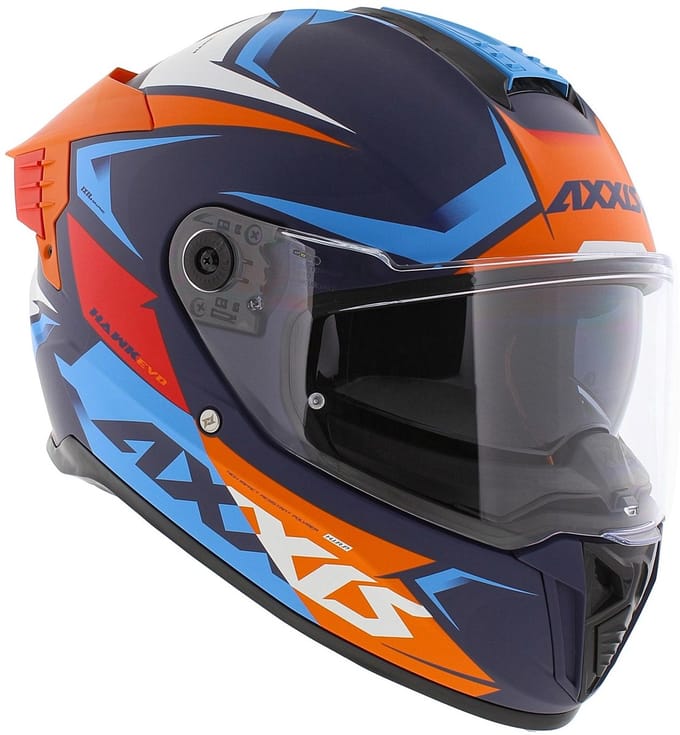 Axxis Hawk SV Evo Integraal helm Ixil C14 mat oranje blauw M