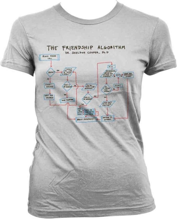 The Big Bang Theory Dames Tshirt -M- Dr. Sheldon Cooper's Friendship Algorithm Wit