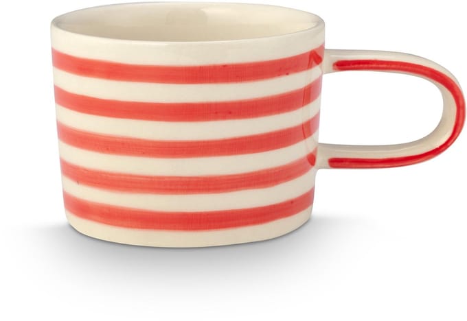 VT Wonen Mok Stripes Rood Keramiek 350 ml