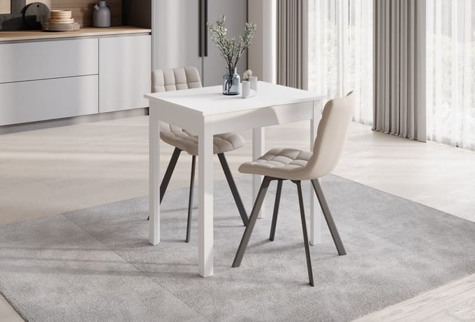 Meubella - Eetkamertafel Steve - Wit - 75 cm