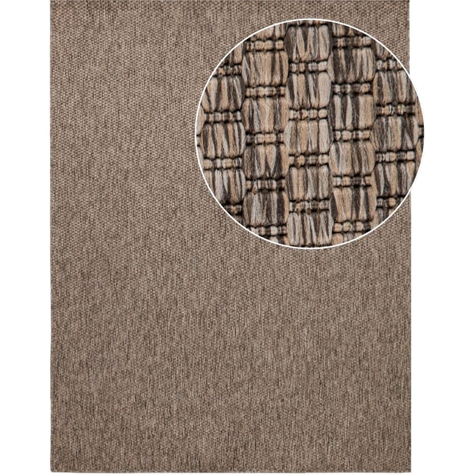 Binnen- en buitenkleed Venezia taupe 200 cm vierkant