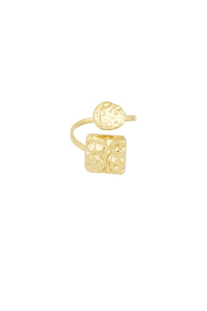 Bijoutheek Ring (Sieraad) Abstract Gehamerd One Size Goud