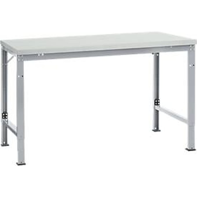 Manuflex AU7061.9006 Werk achtergrond tafel universele speciale met melamine schijf, bxdxh = 1500 x 1000 x 722-1022 mm Aluminium-zilver