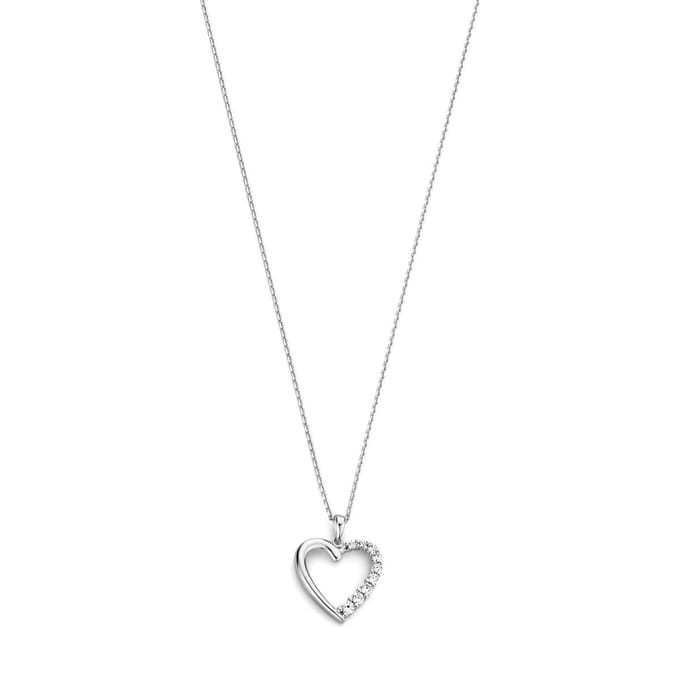 The Jewelry Collection Hart Ketting - 925 zilver - 45cm
