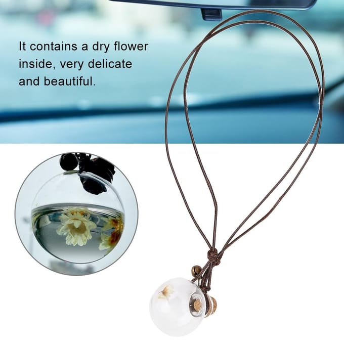 Auto Hanger Leeg Parfumflesje Met Bloem Hanger Verfrisser Geur Auto Decor 2.8 2.8 white