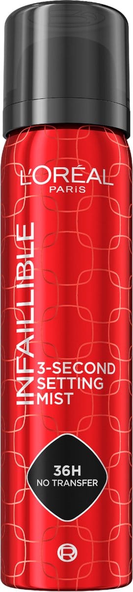L'Oréal Paris Infaillible 3-second Setting Mist - Transferproof in 3 seconden - Houdt make-up tot 36u* mooi - 75ml