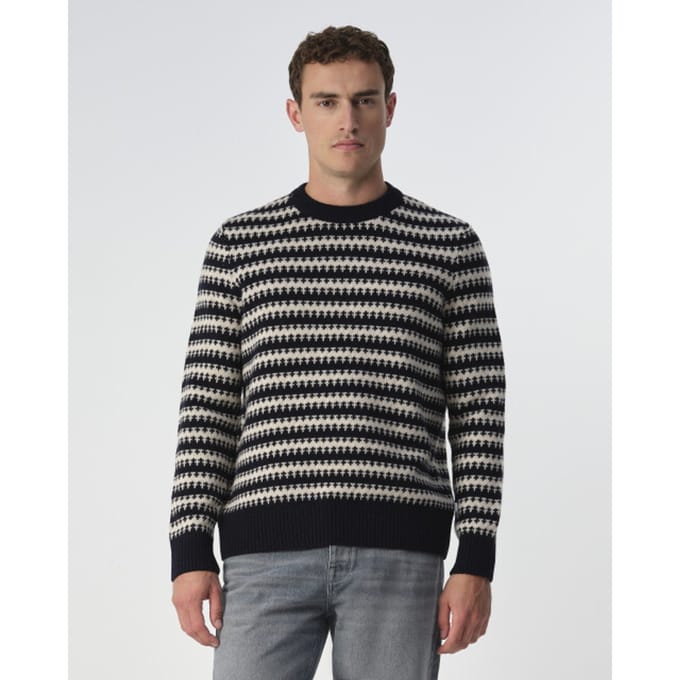 J.C. RAGS Heren Trui Ronde Hals Donkerblauw