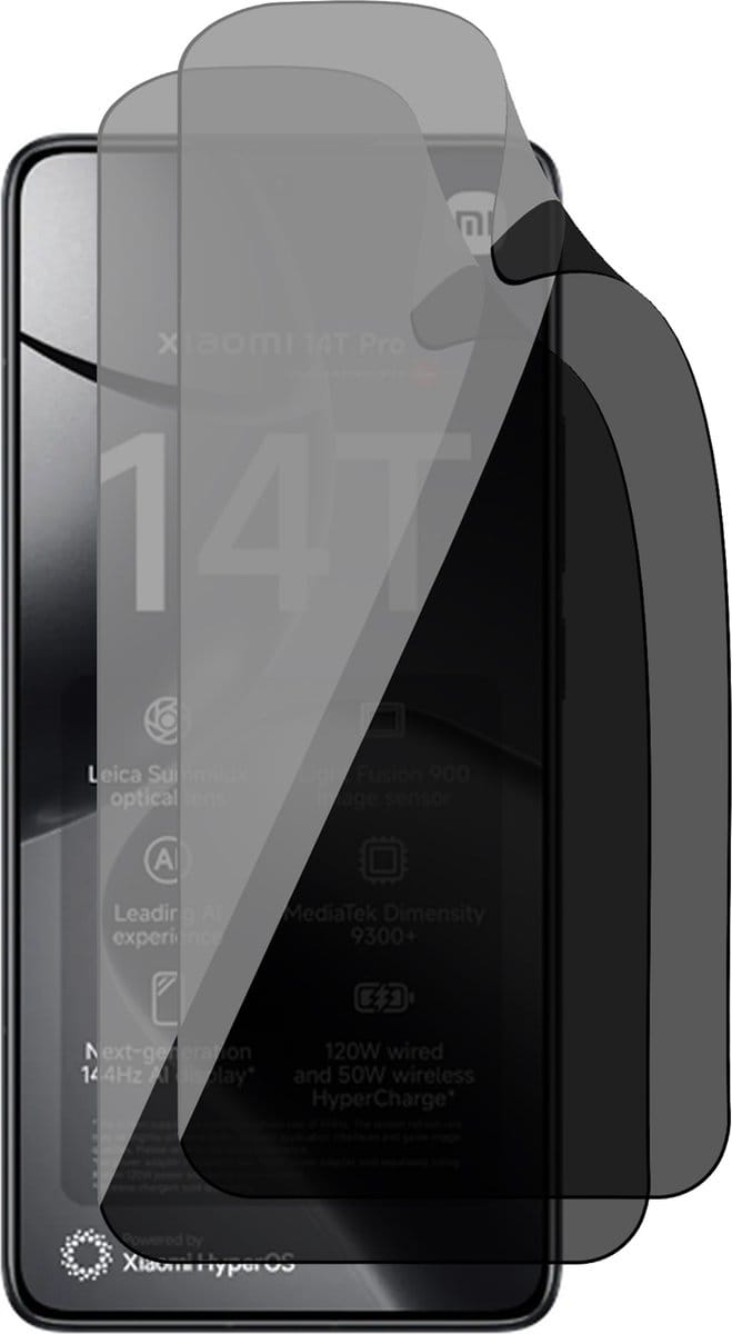 Privacy Screenprotector geschikt voor Xiaomi 14T / 14T Pro - 2x FlexGuard Screen Protector
