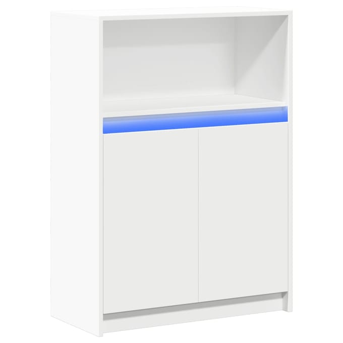vidaXL - Dressoir - met - LED - 72x34x100 - cm - bewerkt - hout - wit