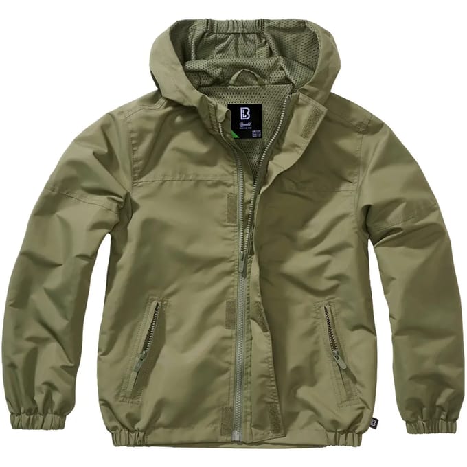 Brandit - Summer frontzip Kinder Windbreaker jacket - Kids 170/176 - Groen
