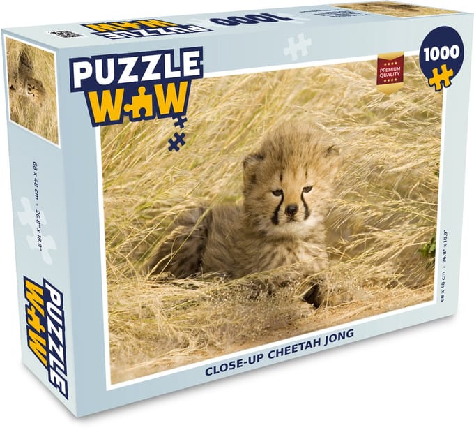 Puzzel Cheeta - Jong - Gras - Legpuzzel - Puzzel 1000 stukjes volwassenen