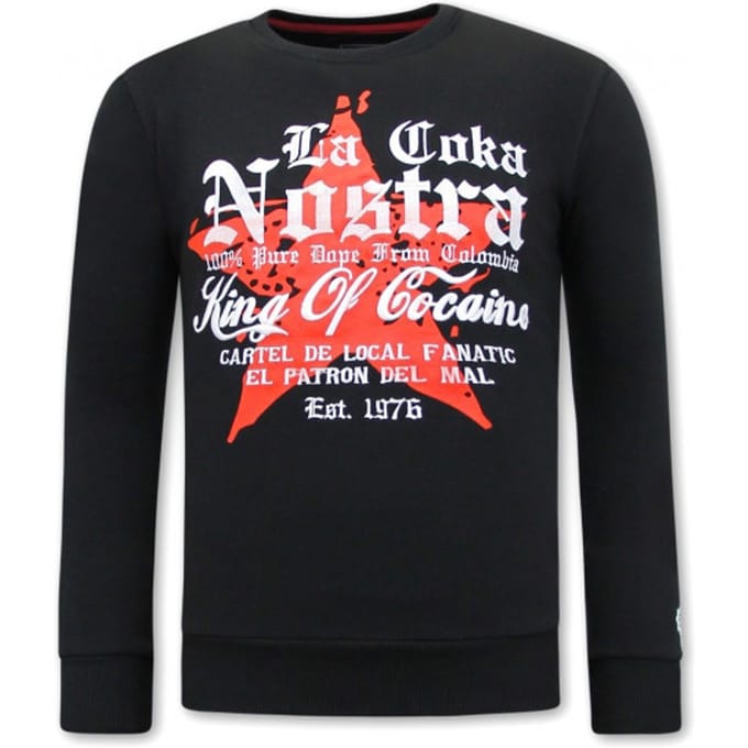 Heren Sweater - Escobar King Of Cocaine - Zwart