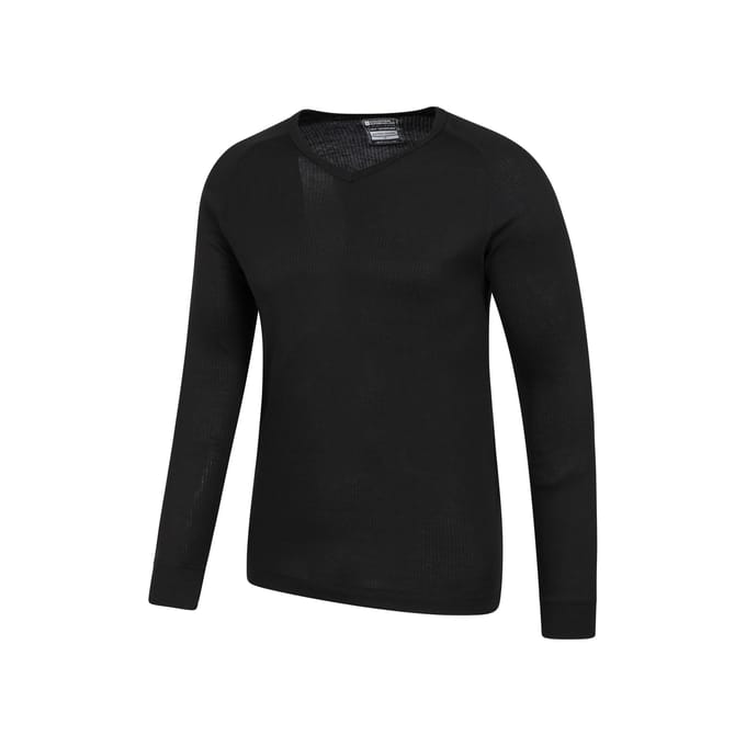 Mountain Warehouse Heren Talus V Hals Thermo Top (Zwart)
