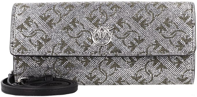 PINKO Love Portemonnee Leer 19.5 cm - Dames - argento