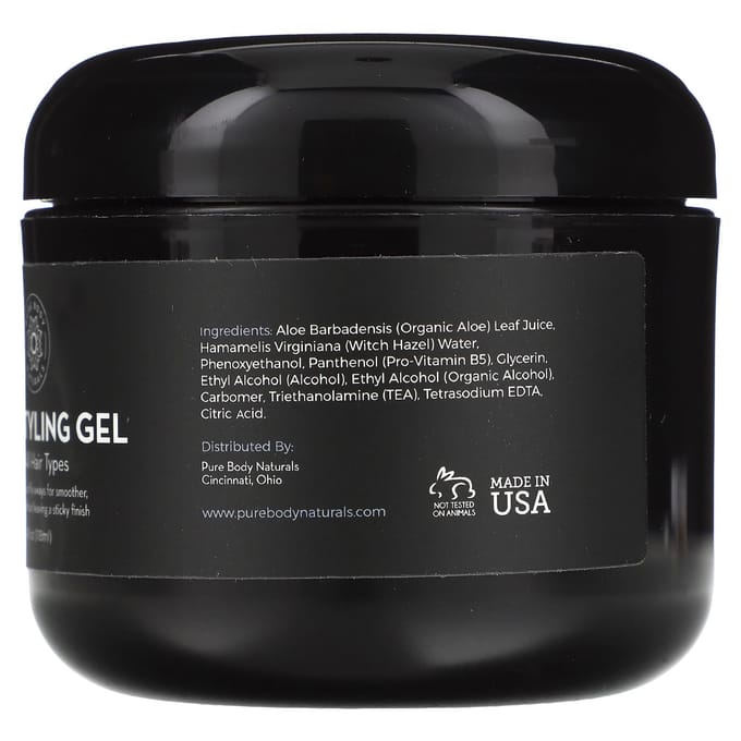 Pure Body Naturals, Haargel, 4 fl oz (118 ml) black