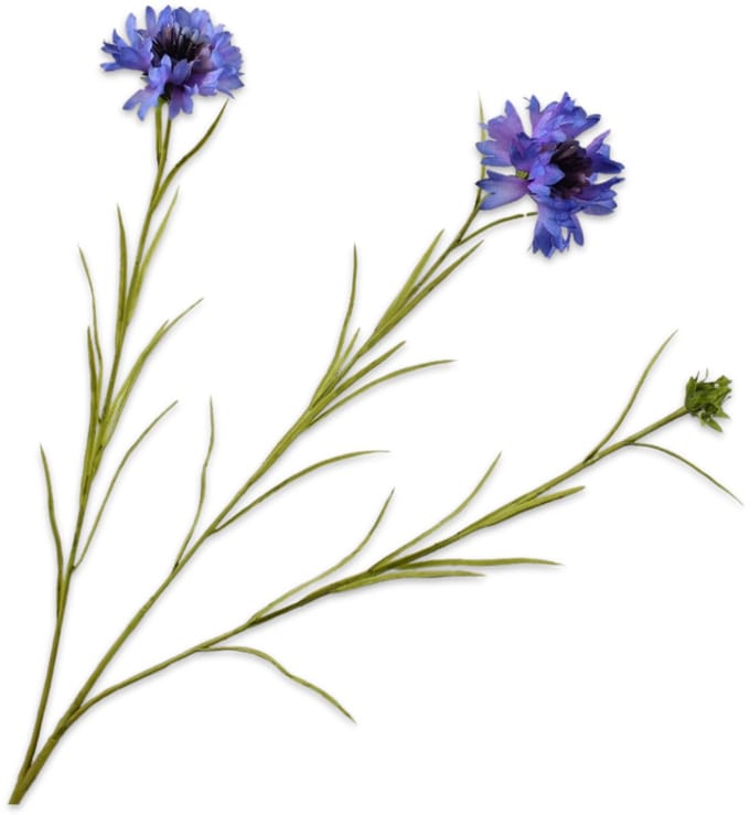 Silk-ka - Kunstbloem - blauw - H65 cm - 2 stuks