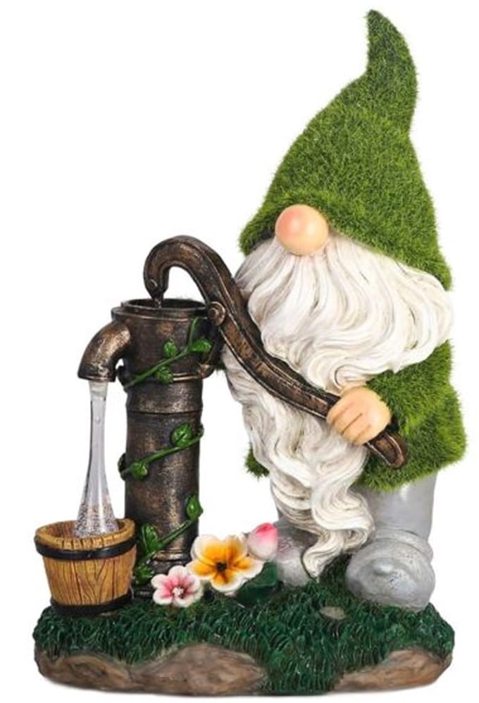 Cuhostki - 1 Stuk - Tuinkabouter - Hars Tuinbeeld - Groen - Weerbestendig - Buiten Decoratie