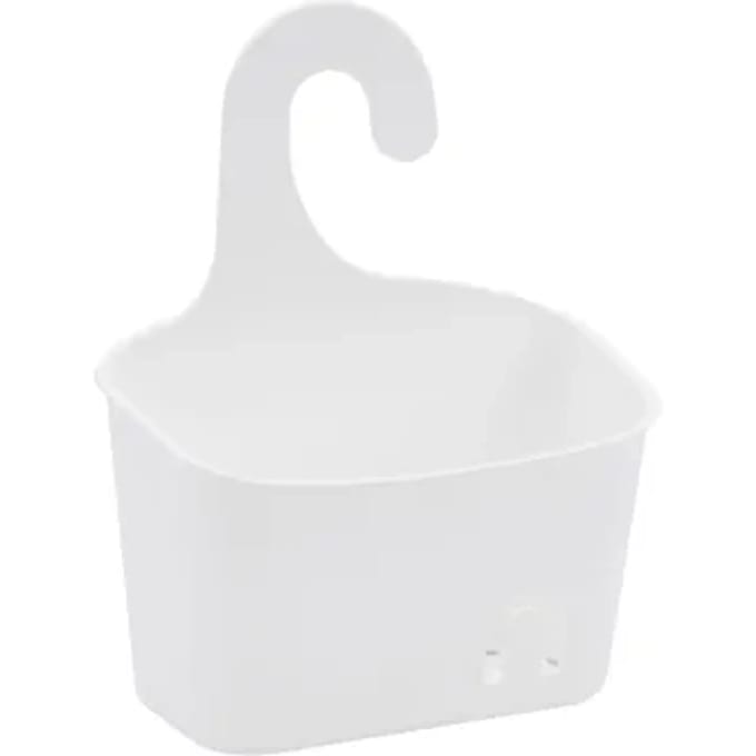 Aquavive Doucherek Caddy - Ophangen Met Haak - Kunststof - Wit - 20x25x9cm
