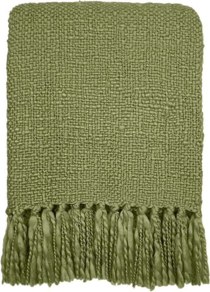 Dark jungle green throw