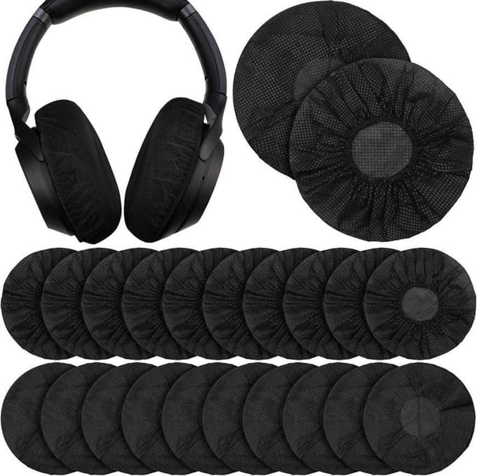 Elastische wegwerp hoofdtelefoon cover hoes Zwart