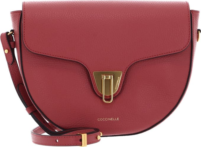 COCCINELLE Leren Schoudertas Avondtas Beat Soft Crossover Bag Pot Lichtrood