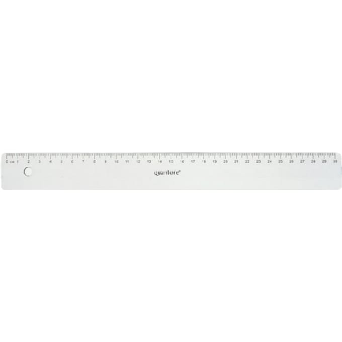 Liniaal Quantore 30cm kunststof transparant