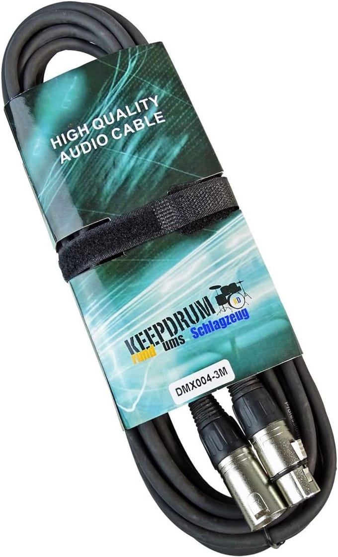 DMX-kabel 3 meter 3-polig XLR 100 ohm - mannelijk naar vrouwelijk voor lichtbesturing