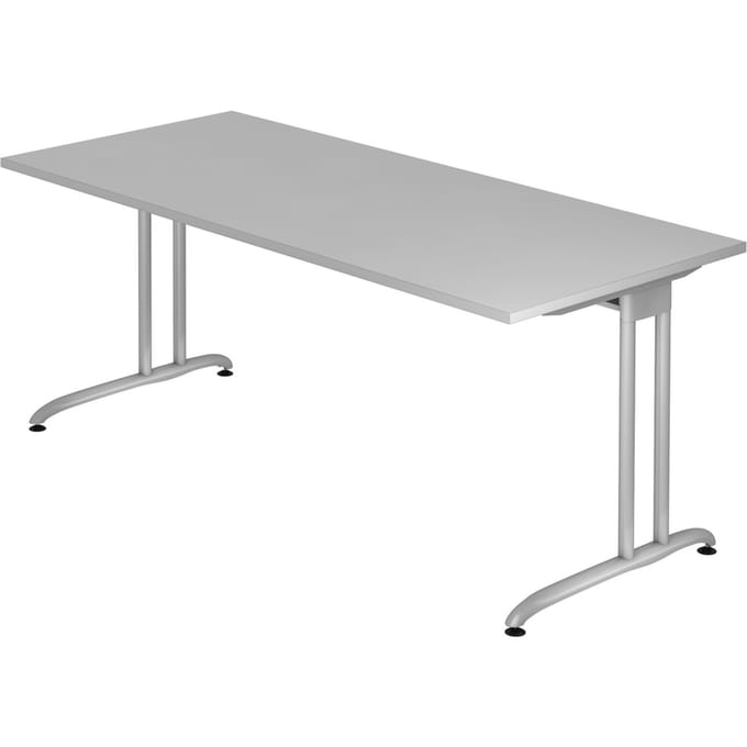 Bureautafel TARA, C-poot, rechthoek, B 1800 x D 800 x H 720 mm, lichtgrijs