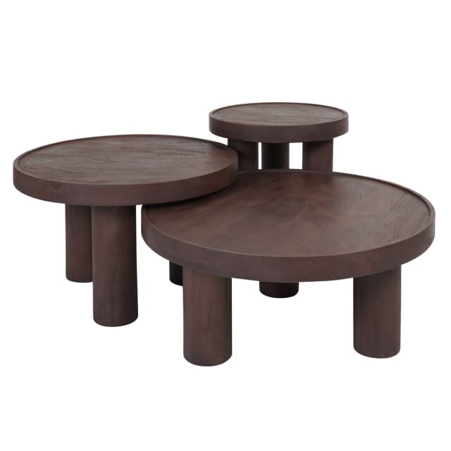 Salontafel Tias ø60 cm – Espresso Mangohout - Rond - Japandi