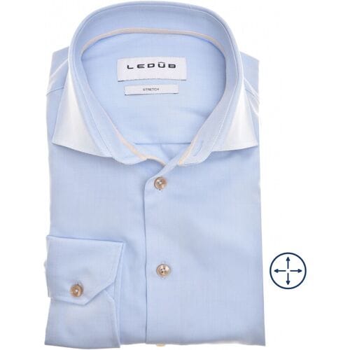 Ledûb Overhemd 4-Way Stretch Licht Blauw / male
