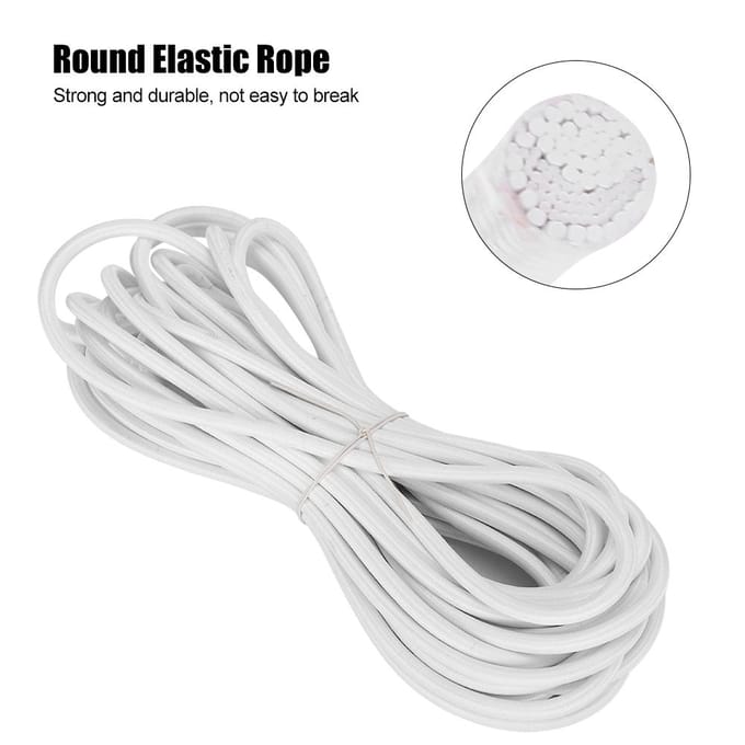 6mm 10m / 32.8ft Polypropyleen Vezel Ronde Elastische Koord Naaiaccessoires voor Kleding white