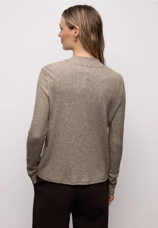 Shirt met geribde structuur