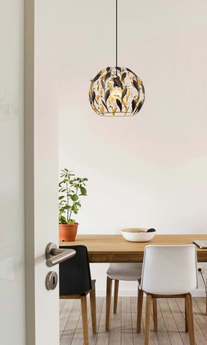 Globo - hanglamp - MIKA - zwart - metaal - Ø 40cm - E27 - 15759H