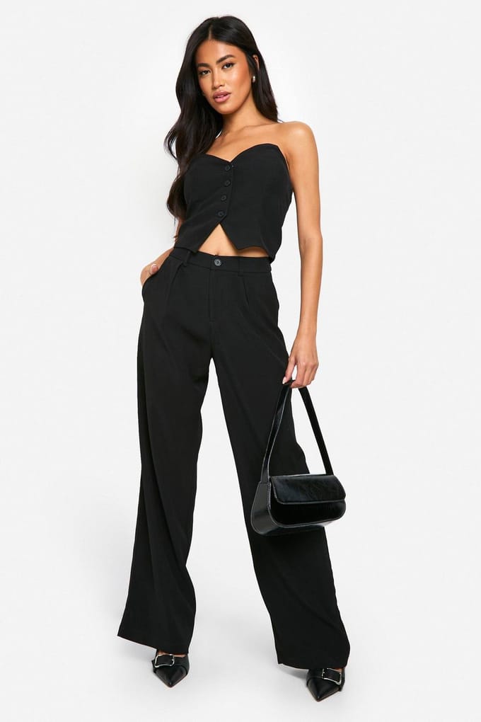 boohoo Dames Bandeau Corset-stijl Vest | Black | Maat: 12