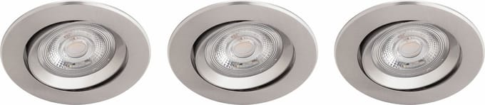 Philips Inbouwspot Sparkle Nikkel ⌀8,5cm 5w 3 Stuks