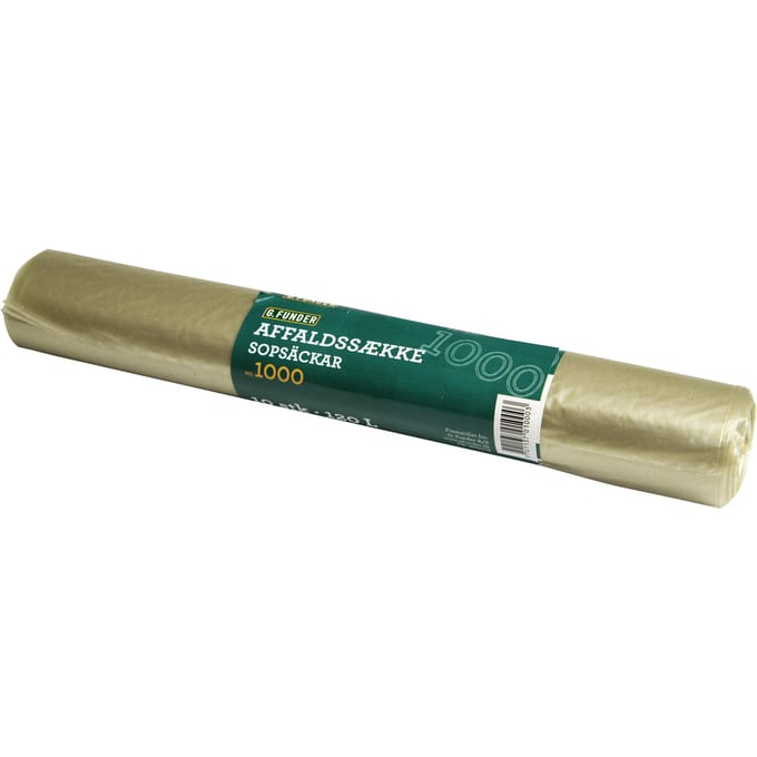 G.Funder Garbage bags clear 120 liters 10 bags per roll - standard quality