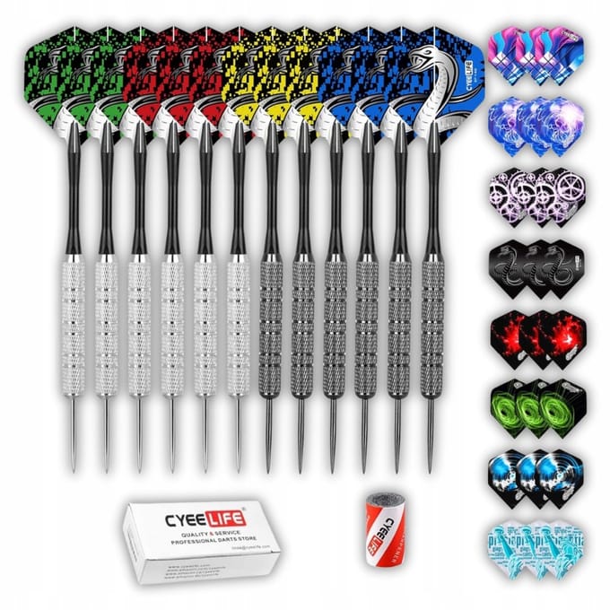 Dartpijlen Set 12x 20g Staal - Complete set met accessoires