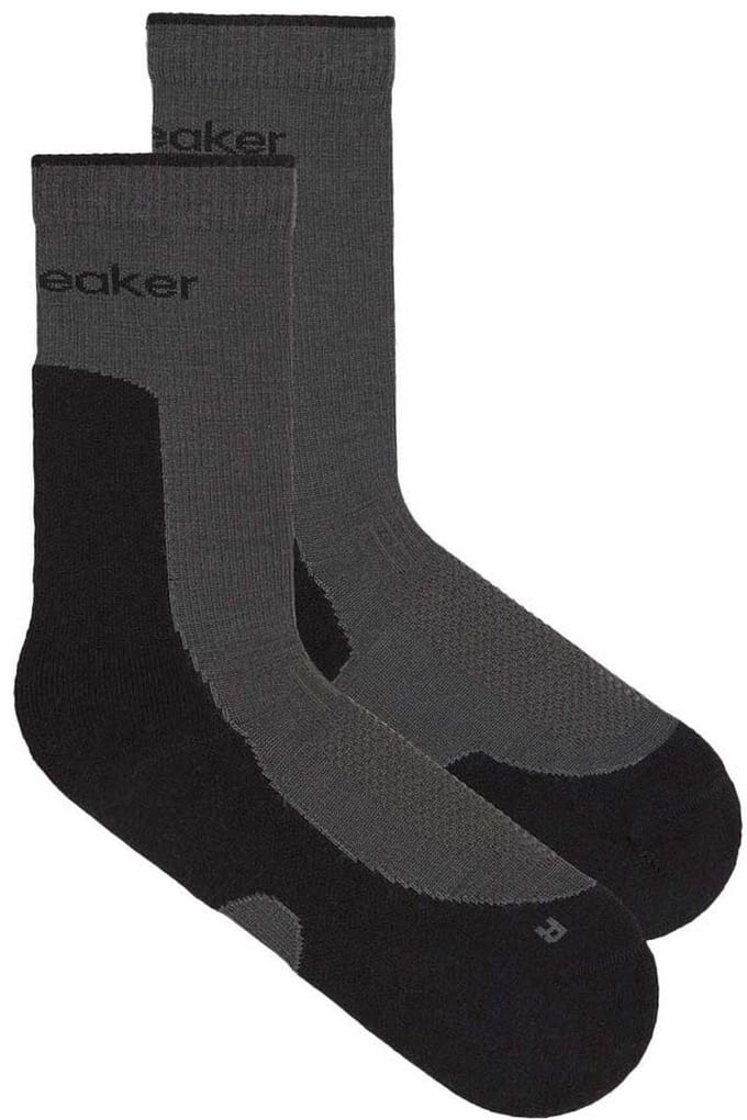 Icebreaker Merino Hike+ Light Crew Wandelsokken Dames (Maat - M, Kleur - Obsidian/Black)