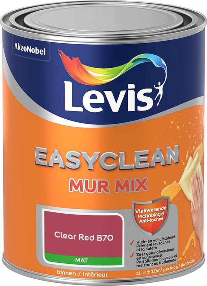 Levis - Easyclean Mur Mat Mix - Clear Red B70 - Mengverf - 1 L