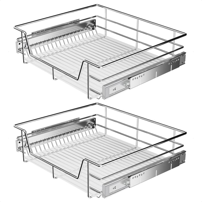 Keukenkast Organizer met Antislipmat en Ladeverdeler - Set van 2 - Gootsteenkast Organizer
