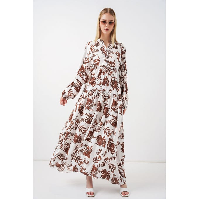 Gepubliceerd V-hals Maxi Jurk
