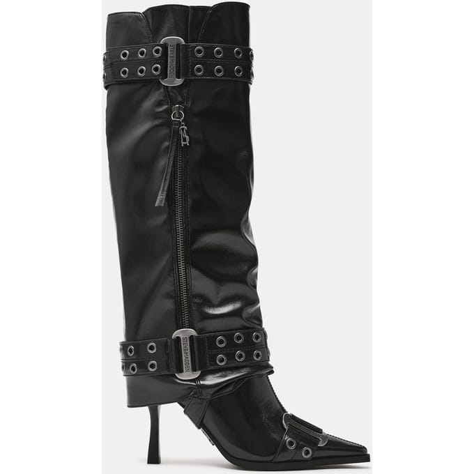 Steve Madden Showcaser Boots Black Crinkle Größe: 36 | Stiefel Outlet | Damen | Schwarz