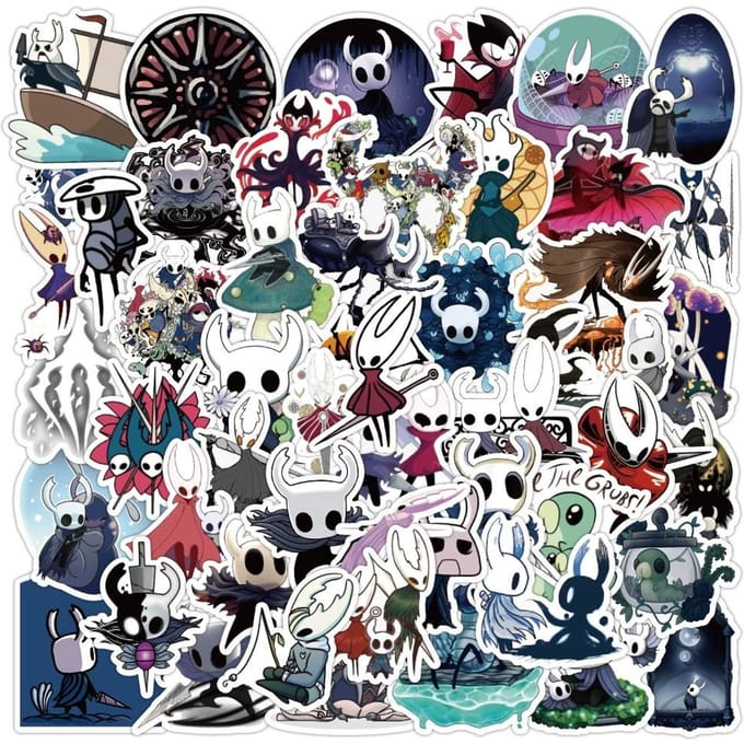 100 STKS Hollow Knight Graffiti Stickers Cartoon Spel DIY Creatieve Skateboard Bagage Stickers black