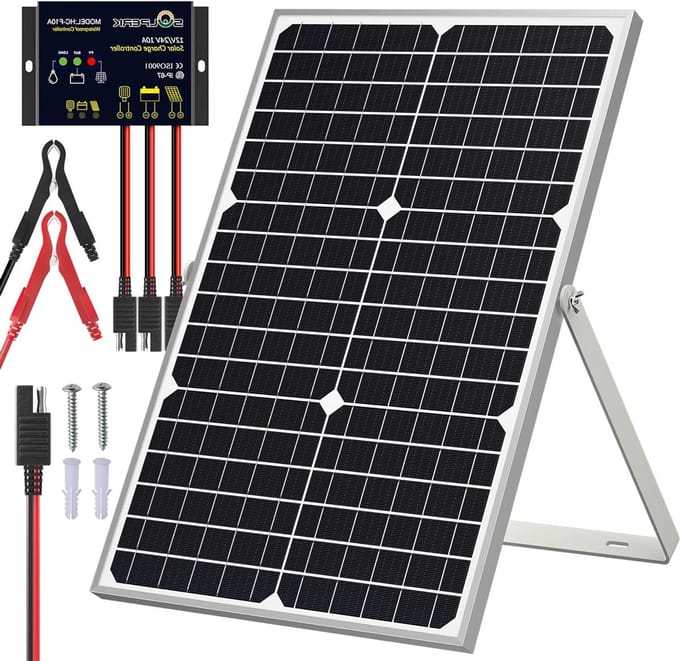 Zonnepaneel Kit - Laad systeem - Batterij Onderhoud - Slimme Controller - 30 Watt - Zwart