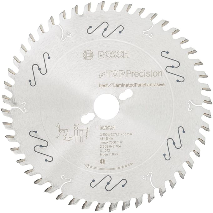 Bosch - Cirkelzaagblad Top Precision Best for Laminated Panel Abrasive 250 x 30 x 3,2 mm, 48