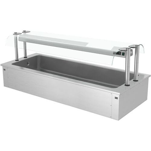 GGM Gastro Einbau Eiswanne - 2100mm - 6x GN 1/1 - 250 Liter - mit Glas-Hustenschutz Zilver