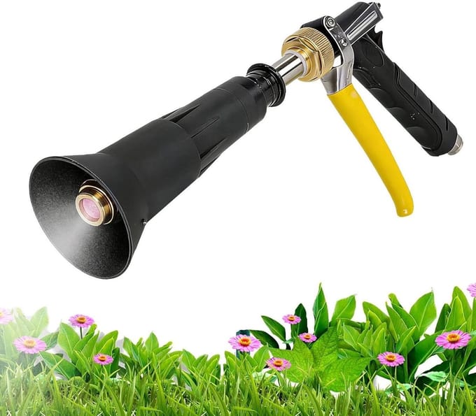 Tuinspuit Instelbaar - Slang Sproeier - Terras Reinigen - Drie Sproeistanden - 32 x 15 x 7 cm - Groen