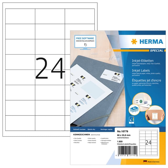 10779 - Die-cut label - 6.6 cm - 3.39 cm - 24 pc(s)